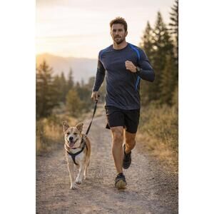 Brooks Men's Long Sleeve Activewear Shirt - Black and Blue